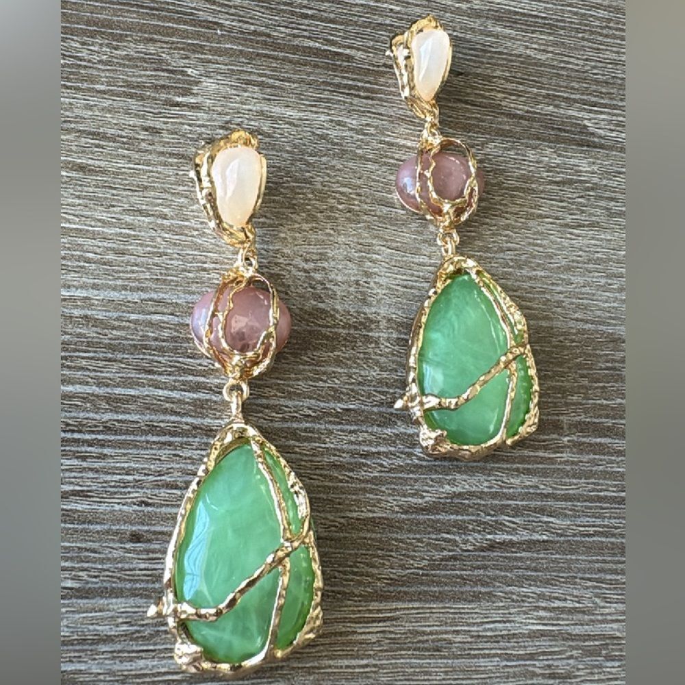Statement drop earrings A482 - Picture 2 of 4